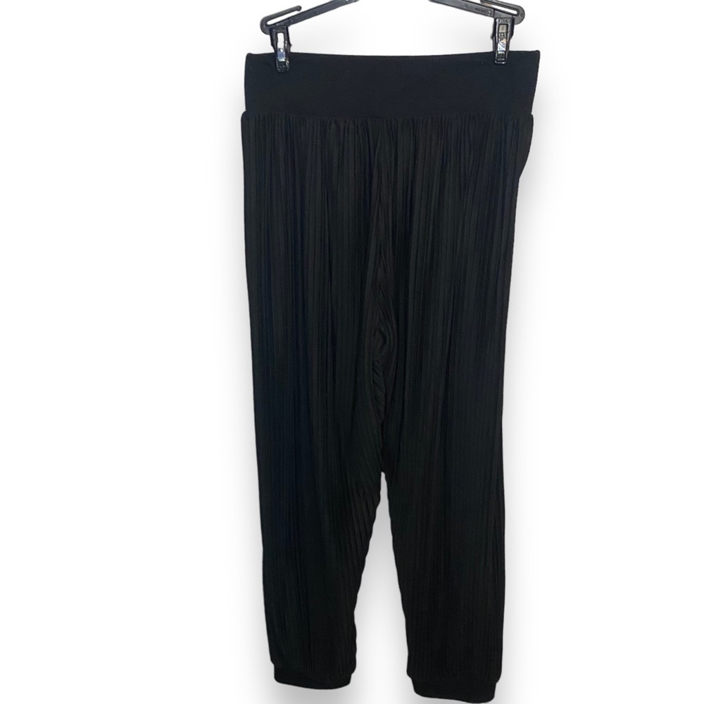 Zara Man Black Ribbed Pants - Size Medium